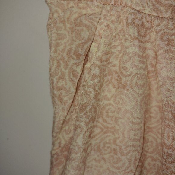 Free People Paisley Print Wide Leg Ruffled Palazzo Pull-On Pants Sz S Cream Tan - Picture 8 of 9